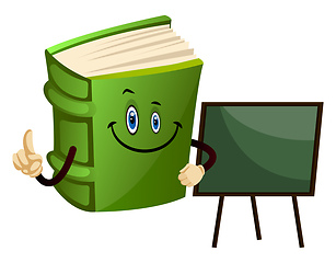 Image showing Green book is a teacher, illustration, vector on white backgroun
