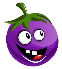 Image showing Cheerful brinjal illustration vector on white background