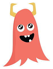 Image showing A pink monster with yellow horns vector or color illustration