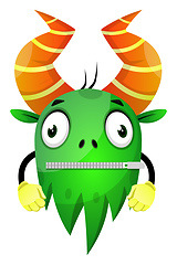 Image showing Cartoon monster left speechless, illustration, vector on white b