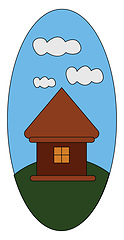 Image showing House and a clear sky vector or color illustration