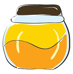 Image showing Honey in a glass container vector or color illustration