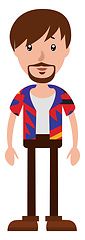 Image showing The young man with a colorful shirt illustration vector on white