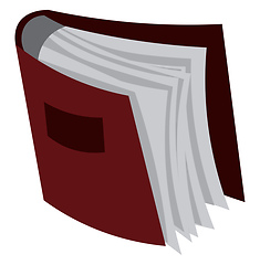 Image showing A book with red hardcover is stacked in shelf vector color drawi