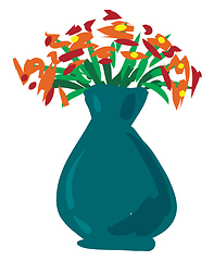 Image showing A flowers in vase vector or color illustration