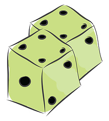 Image showing Vector illustration on white background two white dices for game