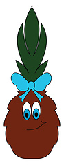 Image showing Emoji of a girl pineapple vector or color illustration