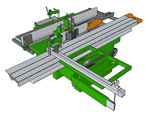 Image showing 3D vector illustration of an industrial power press machine whit