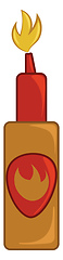 Image showing A bottle of spicy chili sauce known as hot sauce added to recipe