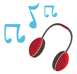 Image showing A wireless headphone set vector or color illustration