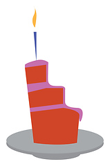 Image showing A piece of three layer cake vector or color illustration