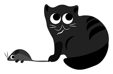 Image showing Cat and mouse vector or color illustration