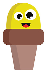 Image showing A yellow cartoon ice cream vector or color illustration