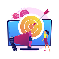 Image showing Addressable TV advertising abstract concept vector illustration.