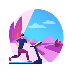 Image showing VR fitness gym abstract concept vector illustration.