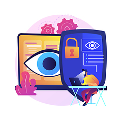 Image showing Eye tracking technology abstract concept vector illustration.