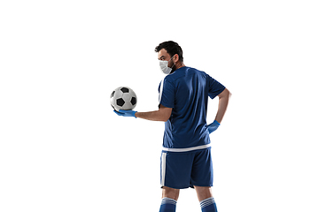 Image showing Sportsman in protective mask, coronavirus treatment illustration concept