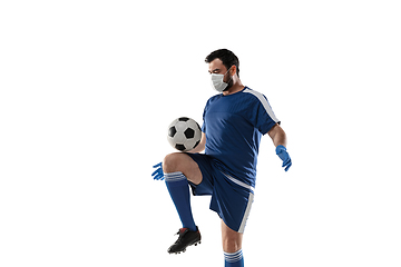 Image showing Sportsman in protective mask, coronavirus treatment illustration concept