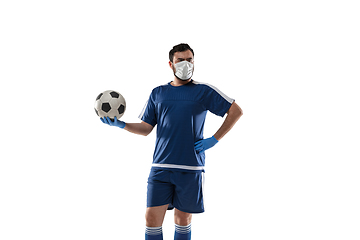 Image showing Sportsman in protective mask, coronavirus treatment illustration concept