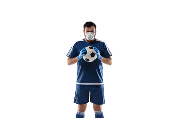 Image showing Sportsman in protective mask, coronavirus treatment illustration concept