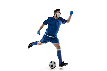 Image showing Sportsman in protective mask, coronavirus treatment illustration concept