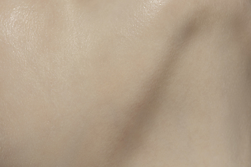 Image showing Texture of human skin. Close up of well-kept caucasian human body