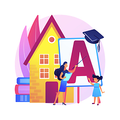 Image showing Home-school your kids abstract concept vector illustration.