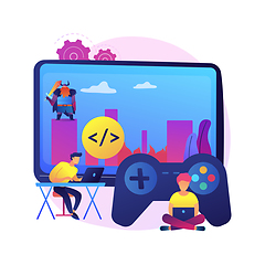 Image showing Computer games development abstract concept vector illustration.