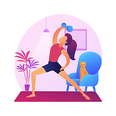 Image showing Home gymnastics abstract concept vector illustration.