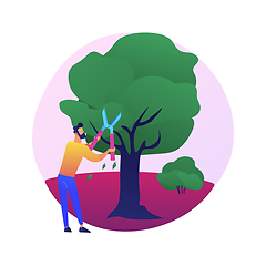 Image showing Cutting trees and shrubs abstract concept vector illustration.