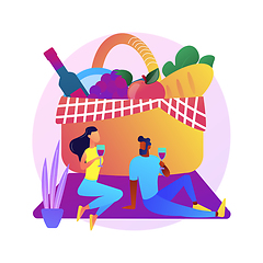 Image showing Indoor picnic abstract concept vector illustration.