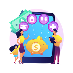 Image showing Family budget planning abstract concept vector illustration.