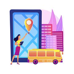 Image showing School bus tracking system abstract concept vector illustration.