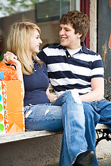 Image showing Shopping young caucasian couple