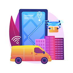 Image showing Autonomous delivery abstract concept vector illustration.