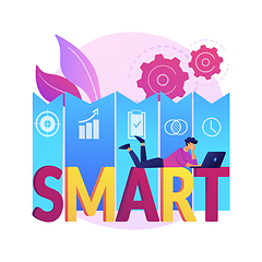 Image showing SMART Objectives abstract concept vector illustration.