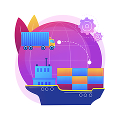 Image showing Container transportation abstract concept vector illustration.