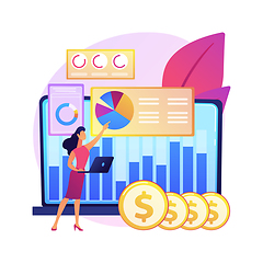 Image showing Financial data management abstract concept vector illustration.