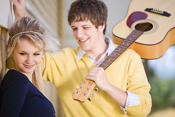 Image showing Young caucasian couple outdoor