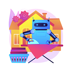 Image showing Home robot technology abstract concept vector illustration.