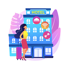 Image showing Motel service abstract concept vector illustration.