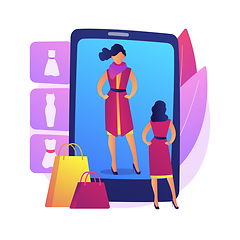 Image showing Virtual fitting room abstract concept vector illustration.