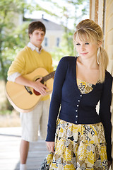 Image showing Young caucasian couple in love