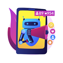 Image showing Artificial intelligence in social media abstract concept vector illustration.