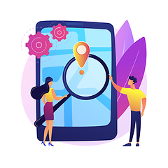 Image showing Mobile tracking soft abstract concept vector illustration.