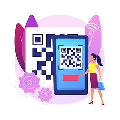 Image showing QR code abstract concept vector illustration.