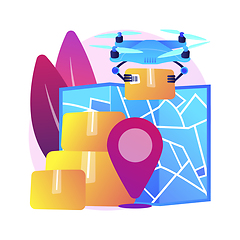 Image showing Drone delivery abstract concept vector illustration.