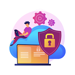 Image showing Cloud computing security abstract concept vector illustration.