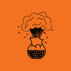 Image showing Icon explosion of chemistry flask