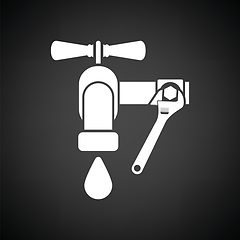 Image showing Icon of wrench and faucet